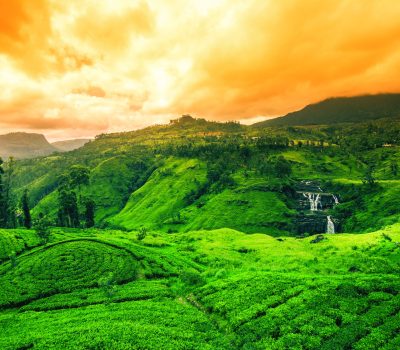Beautiful st.clairs waterfall landscape in Sri Lanka